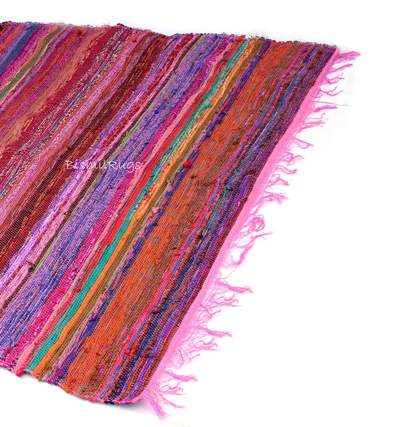 Boho area rug, Chindi Rug, Area Rag Rug, Home Indian Carpet, Floor Decor Rag, Colorful Rug, Living Room Rug, Bathroom Rug, Handloom rug Pink