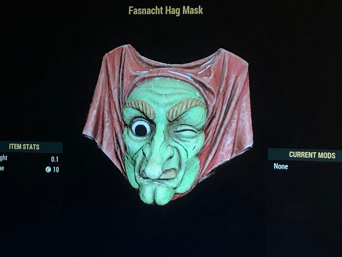 FASNACHT HAG Mask Fasnacht Mask Fallout 76 Xbox Read Etsy
