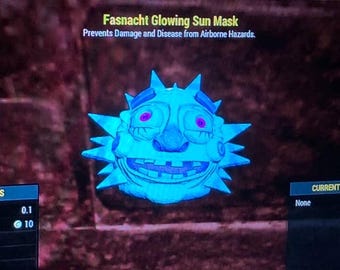 FASNACHT GLOWING Máscara solar • máscara fasnacht •fallout 76 • xbox • leer descripción