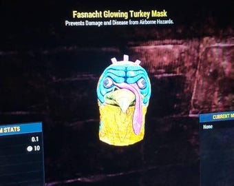 FASNACHT GLOWING Máscara de pavo • máscara fasnacht • fallout 76 • xbox • leer descripción