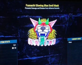 Máscara FASNACHT GLOWING Blue Devil • máscara fasnacht • fallout 76 • xbox • leer descripción