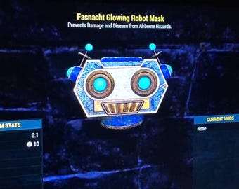FASNACHT GLOWING Máscara de robot • máscara fasnacht • fallout 76 • xbox • leer descripción