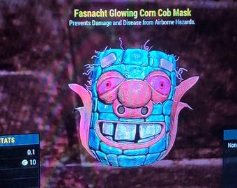Máscara de mazorca FASNACHT BRILLANTE • máscara fasnacht • fallout 76 • xbox • leer descripción