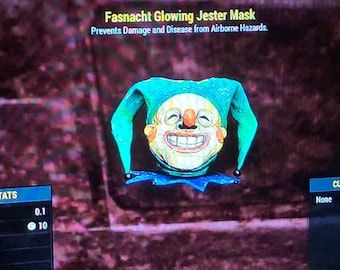 Máscara de bufón FASNACHT BRILLANTE • máscara de fasnacht • fallout 76 • xbox • leer descripción