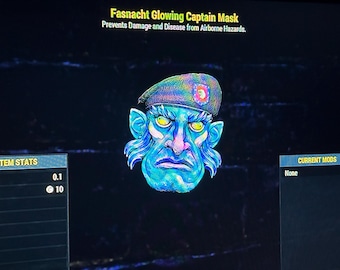 FASNACHT GLOWING Máscara de capitán • máscara de fasnacht • fallout 76 • xbox • leer descripción