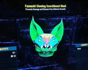 Máscara FASNACHT GLOWING Scorch Beast • máscara fasnacht • fallout 76 • xbox • leer descripción