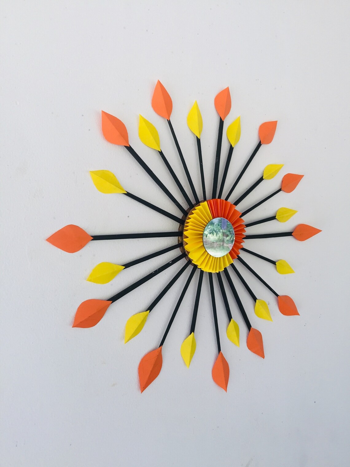 Wall Decor Paper Art Yellow and Orange Color Wall Hanging Etsy