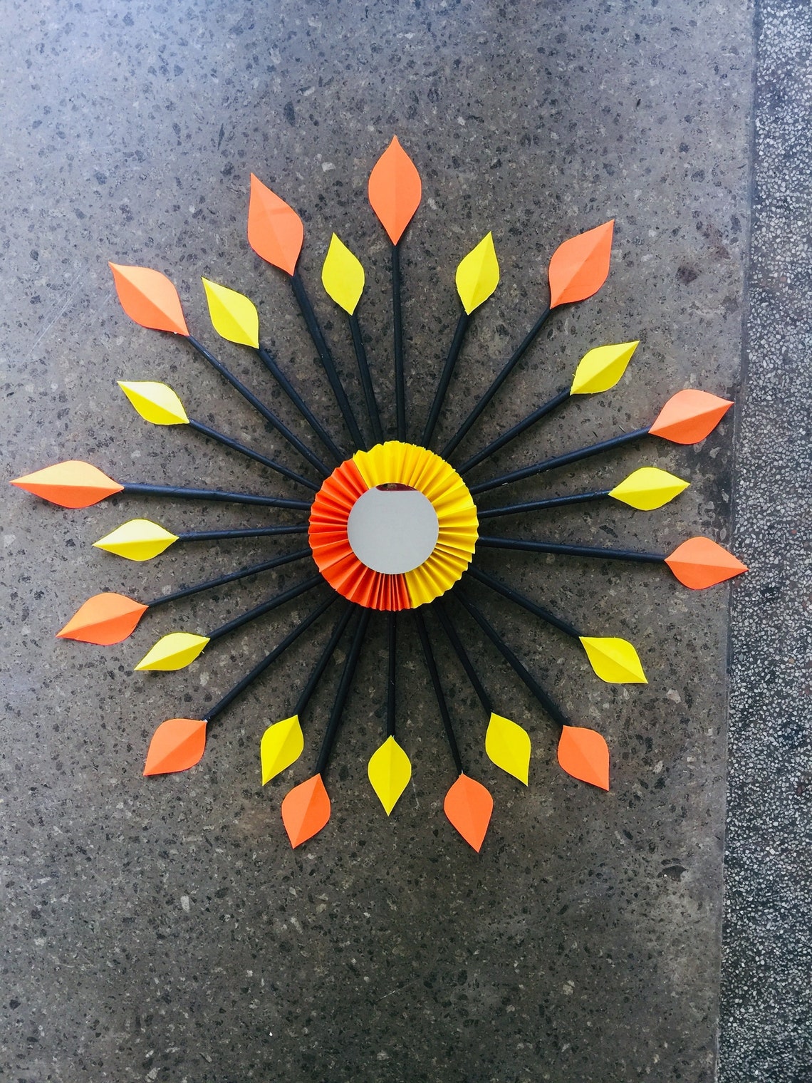 Wall Decor Paper Art Yellow and Orange Color Wall Hanging | Etsy