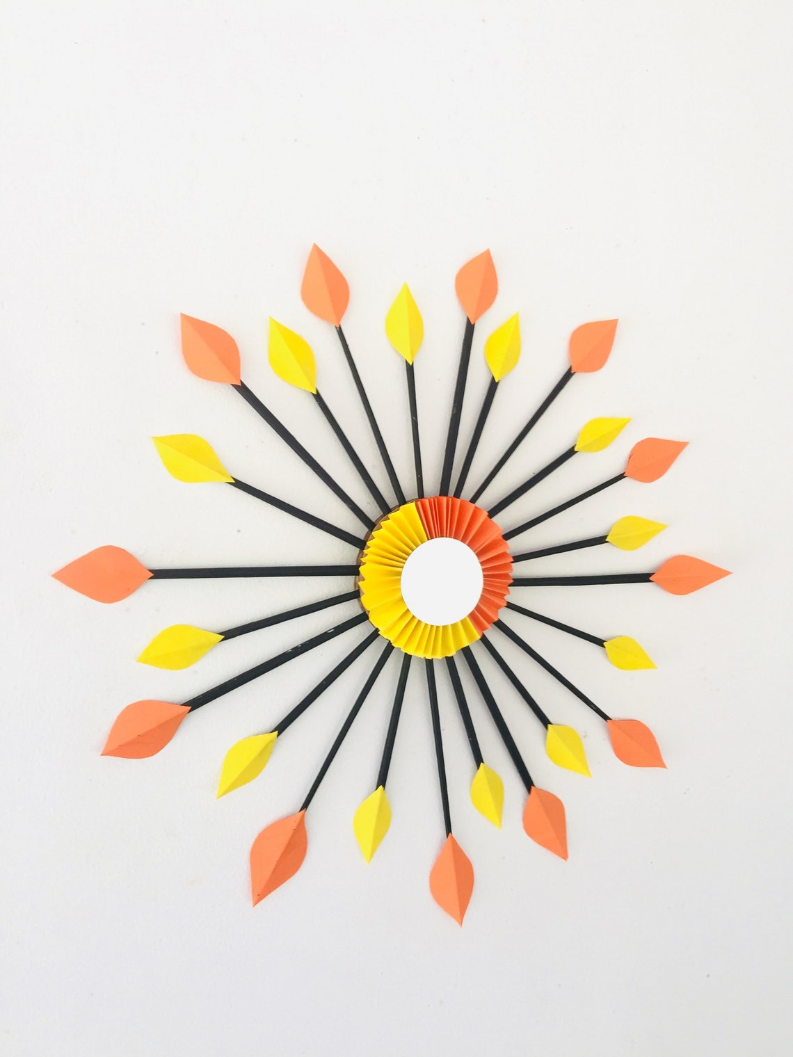 Wall Decor Paper Art Yellow and Orange Color Wall Hanging Etsy