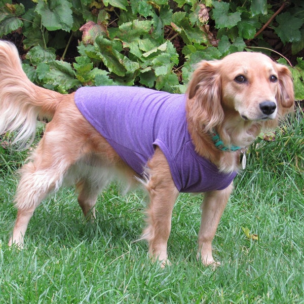 Blank Heathered Purple Dog Shirts for Small to Big Dogs and Cats | Perfect for Cricut, Silk Screening, Iron-Ons | Cotton Polyester Tank Top