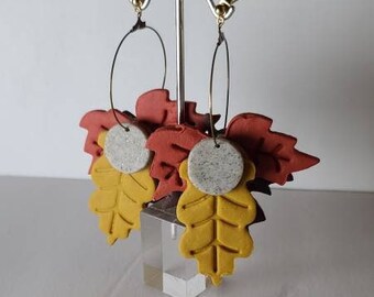 Leaf Hoop Earrings