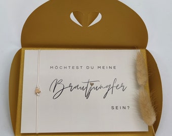 Brautjungfer fragen Karte & Armband – inkl. Herzumschlag | Bridesmaid Geschenk | Verschiedene Varianten