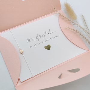 Maid of honor ask card & bracelet – including heart envelope | A6 card | Gift for maid of honor, different versions
