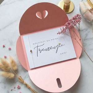 Trauzeugin fragen Karte & Armband – inkl. Herzumschlag | A6 Karte | Geschenk Trauzeugin werden Hochzeit | Verschiedene Varianten + Farben