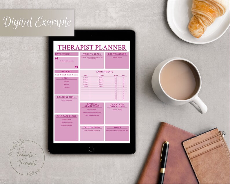 Therapist Daily Planner Template Bundle for Counselors Etsy