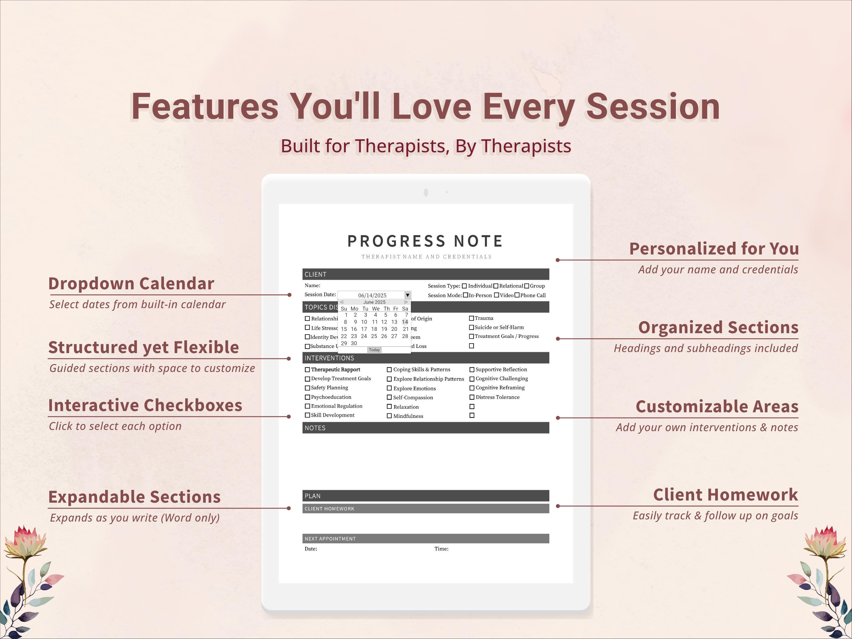 Simple Practice Note Simple Progress Note Template for Therapists, Counselors, Psychologists ...