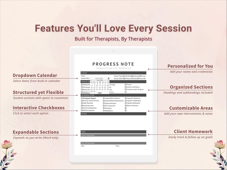 Psychotherapy Progress Notes Template Therapist Notes Fillable PDF ...