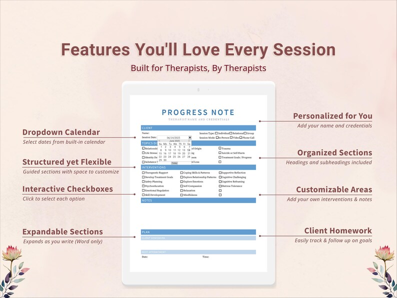 Psychotherapy Progress Notes Template Therapist Notes Fillable PDF ...