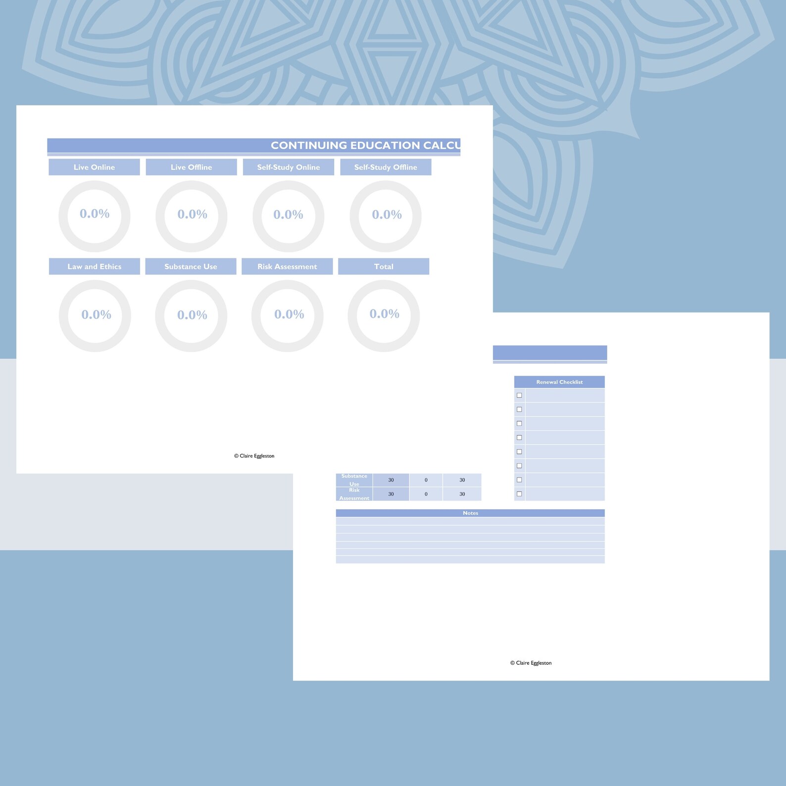 Continuing Education Tracker Workbook for Therapists Etsy