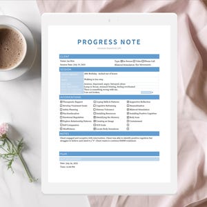 EMDR Progress Note Template for Therapists, Counselors, Psychologists ...