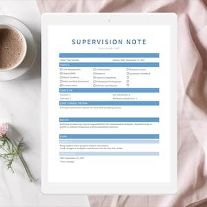 Supervision Notes Examples Administration Supervision Note Template for Supervisors, Pre-licensed Therapists ...