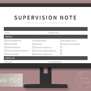 Supervision Note Template for Supervisors, Pre-licensed Therapists ...