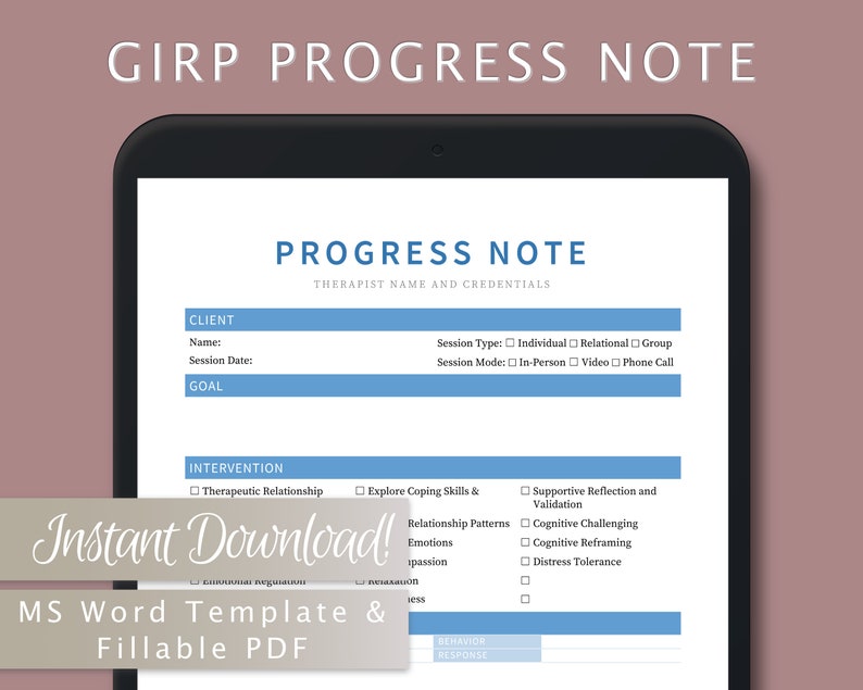 Girp Note Template Girp Note Template