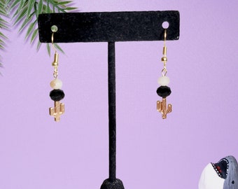 Cactus Earrings ,|  dangle earrings , western vibes , cactus charm , desert earrings , southwest