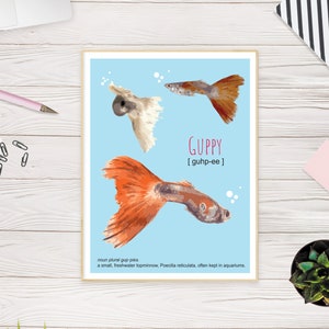 guppy / digital art / printable / instant download / fish /
