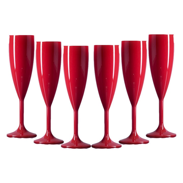 Red Champagne Flutes ideal for Personalisation Etsy