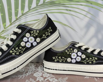 Custom Low top Converse Chuck Taylor 1970s embroidery Floral /Embroidered Converse /Custom Converse Shoes For Bride Best Gift for Her