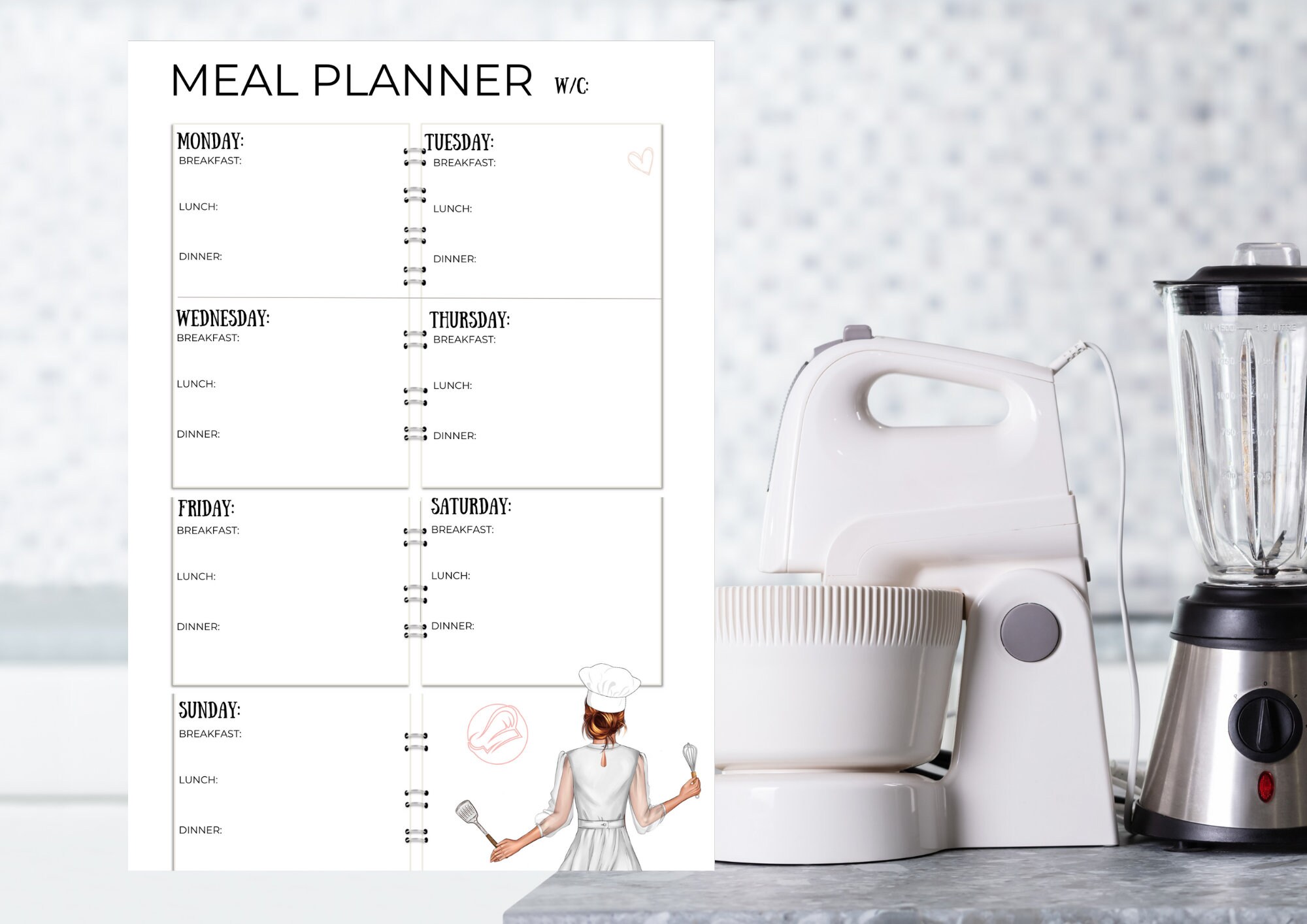 Meal Planner, Meal Tracker, A4 Printable - Etsy