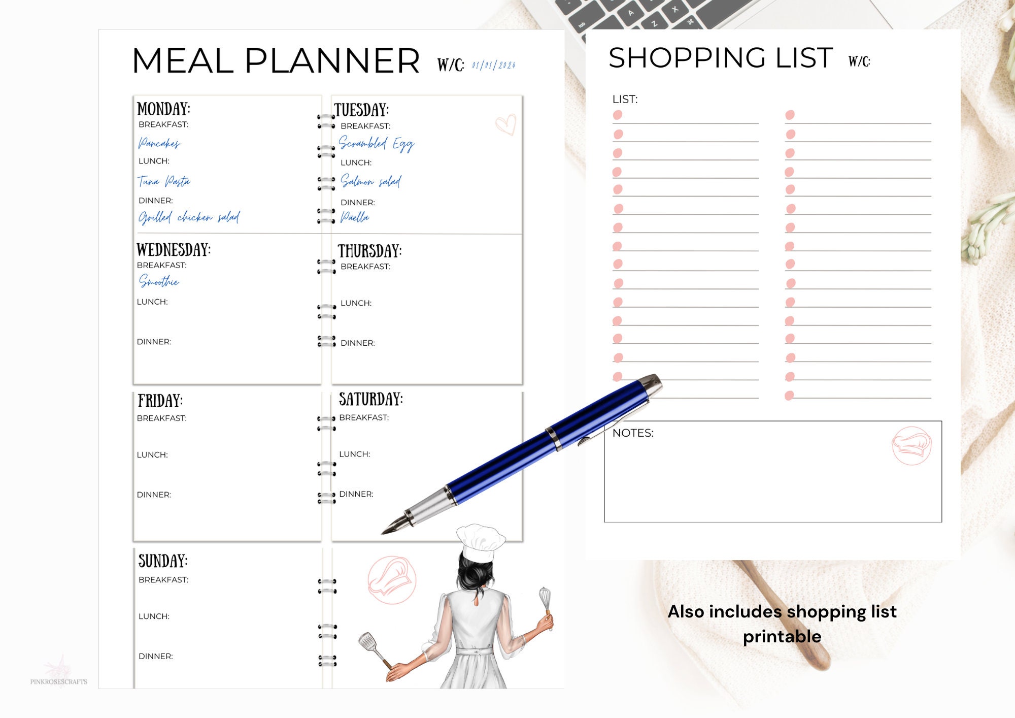 Meal Planner, Meal Tracker, A4 Printable - Etsy