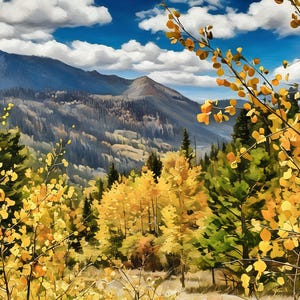Fall is Here in the Mountains - Colorado Autumn Landscape Photography Print - Mountain Landscape Fine Art Photograph on Canvas – 0179p