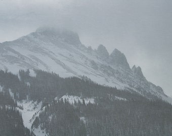 Winter Mountain Canvas – Blizzard Mountain Landscape Wall Art, Snowy Nature Photography, Winter Wilderness Wall Decor - 0222