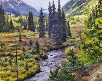 Mistige bergvallei print - Colorado landschapsfotografie, natuurkunst aan de muur, berglandschap print, rustiek huisdecor – 0026p