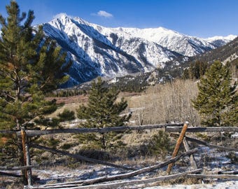 Winter Mountains Landscape Art | Winter Landscape Canvas Art | Winter Canvas Wall Art - 0270