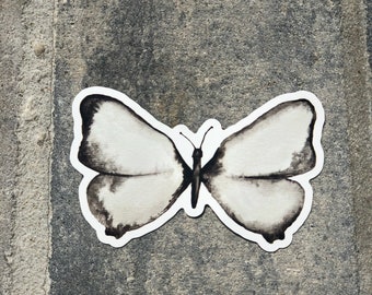 Butterfly Magnet, Black and white butterfly magnet, monochromatic butterfly magnet, art magnet, watercolor art prints