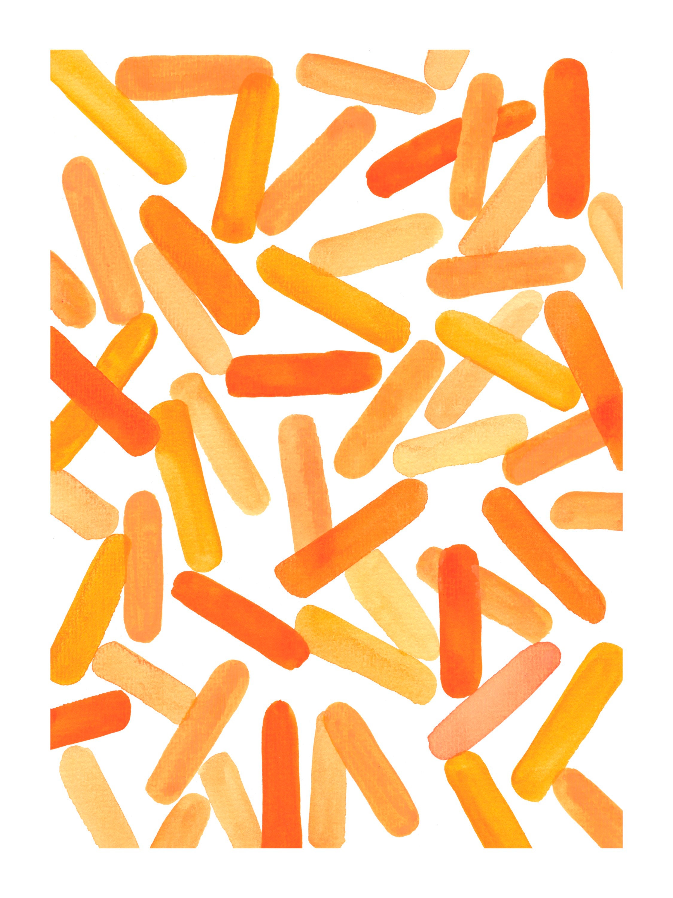Orange sprinkles abstract orange watercolor watercolor Etsy