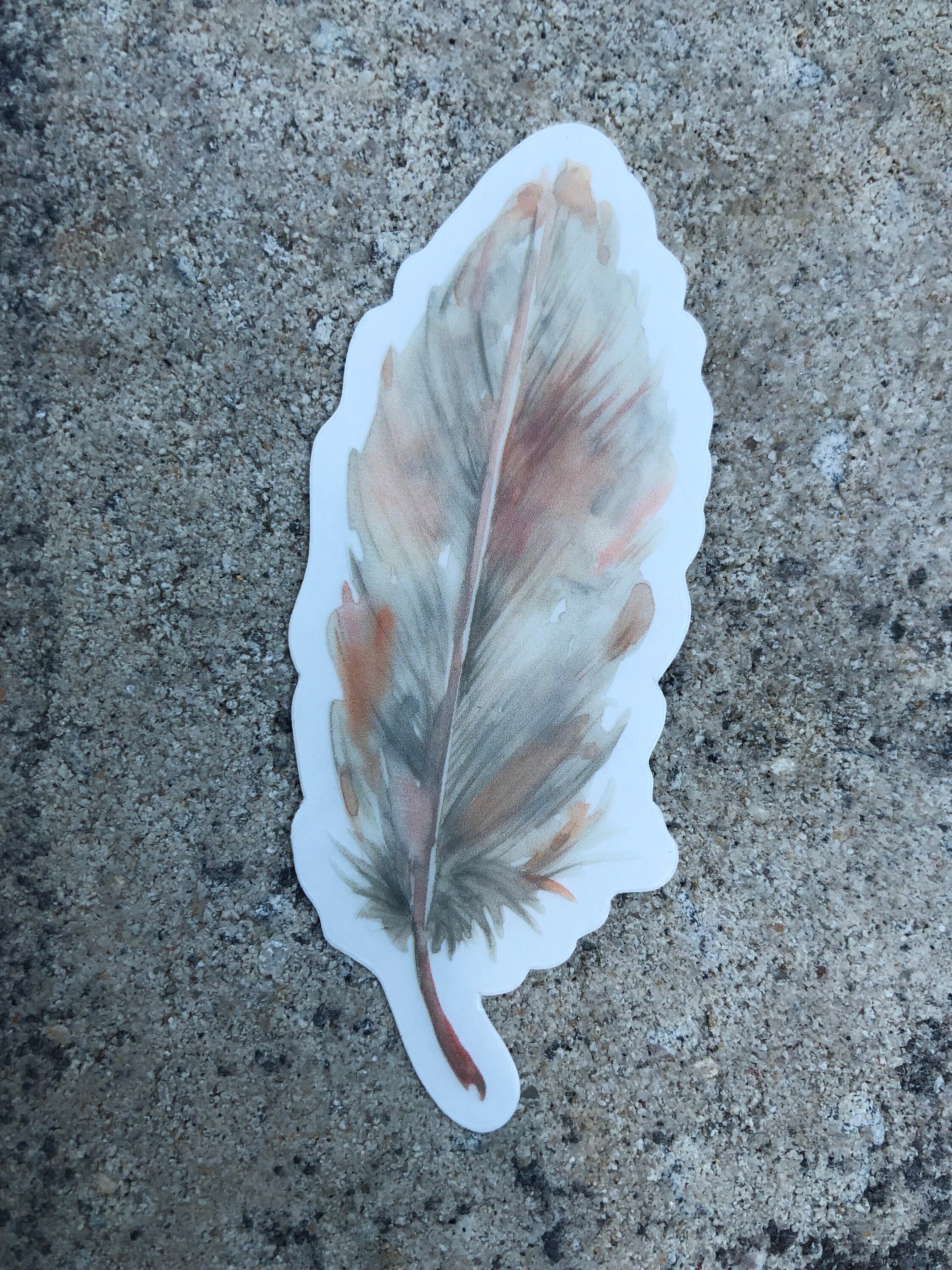 Feder Sticker rosa und grau Feder Aufkleber Aquarell | Etsy