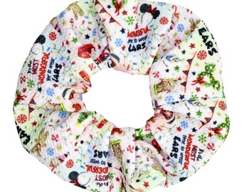 Christmas Mouse Ears Scrunchie, Large Soft Hair Tie