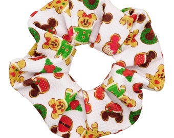 Christmas Mickey Scrunchie,Christmas Scrunchies,Mickey Mouse,Mickey Cookies,Large Scrunchies,Winter Scrunchies,Soft Scrunchies,Disney Treats