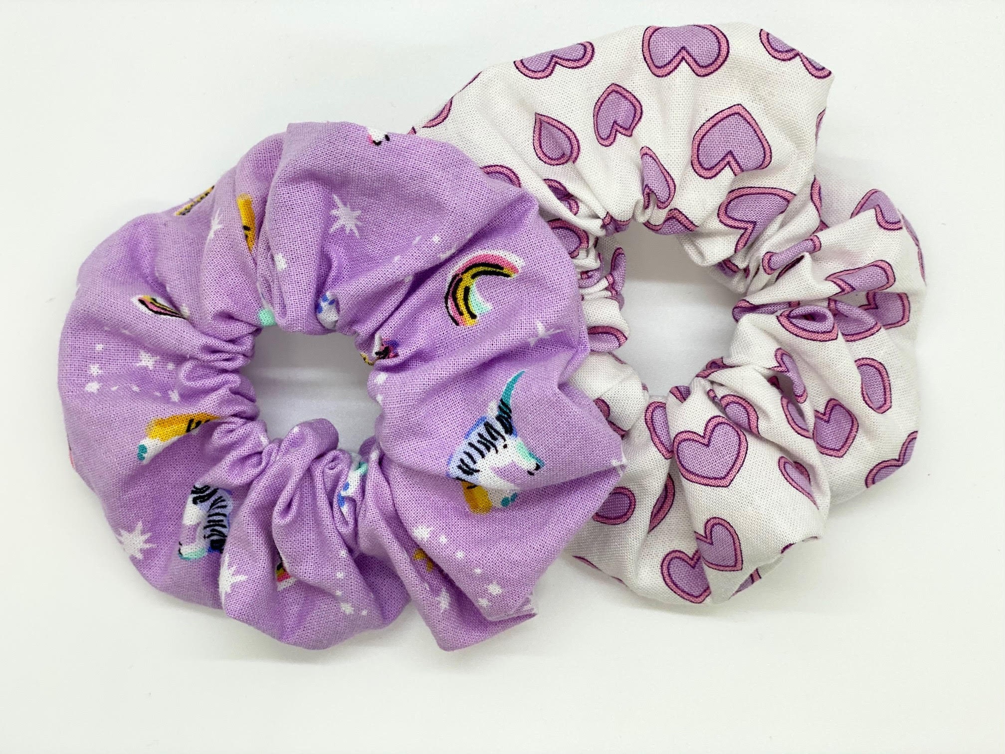Unicorn and Hearts Scrunchies Set Unicorn Scrunchies Etsy