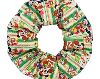 Christmas Mouse Scrunchie, Soft Holiday Hair Tie