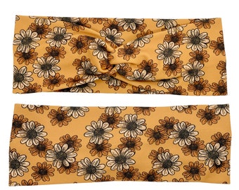 Floral Twist Headband: Soft Knit Fall Headband