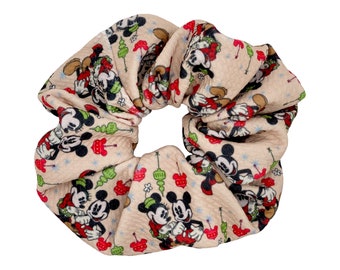 Christmas Mouse Scrunchie: Soft Fabric, Parks Accessory