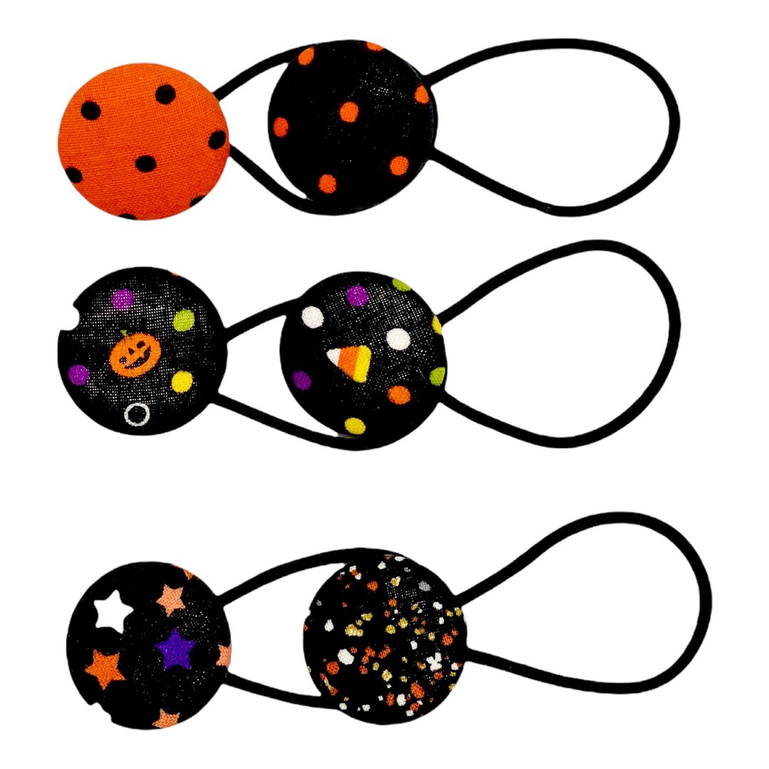 Halloween Hair Ties: Fabric Button Hair Bobbles - Etsy