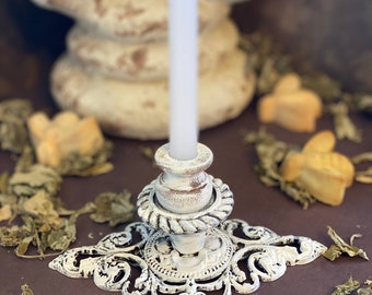 Iron and wood Chime candle holder