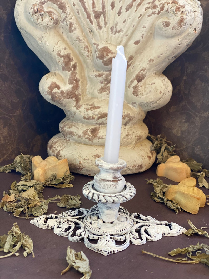 Iron and wood Chime candle holder