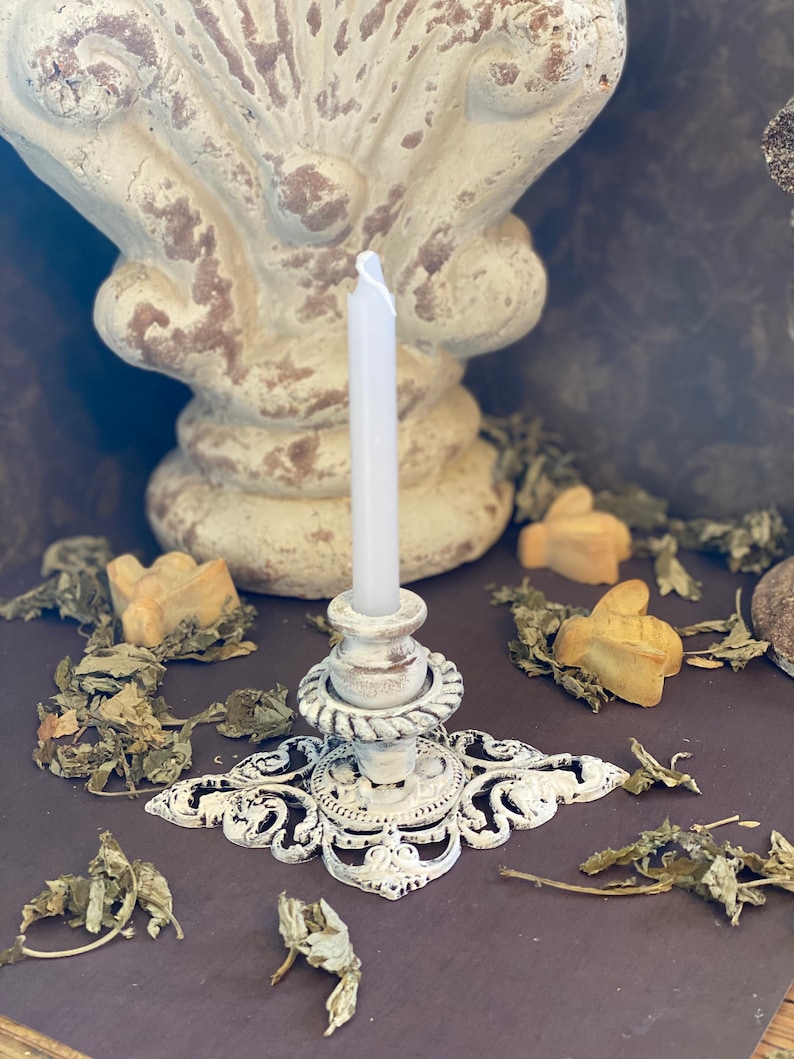 Iron and wood Chime candle holder